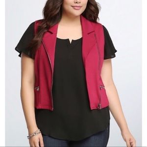 Torrid Cranberry Moto vest